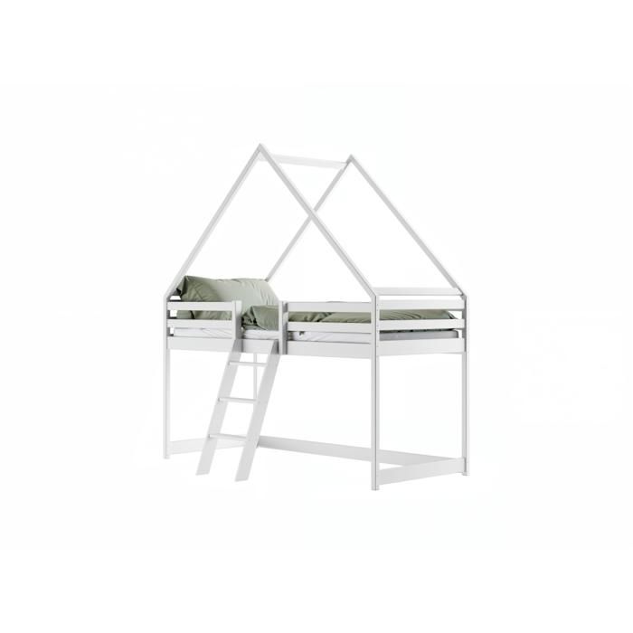 Lit enfant mi-hauteur MYA 90X200 Blanc - blanc