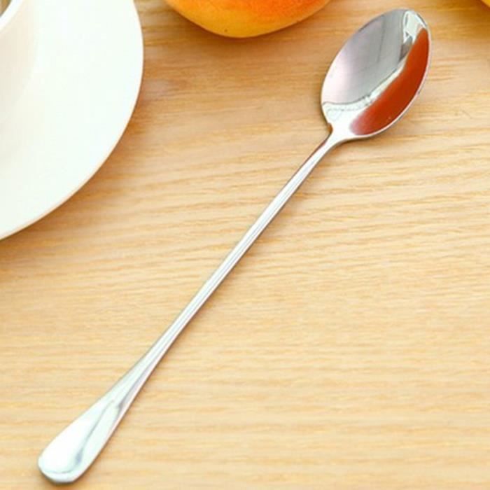 Poignée longue en acier inoxydable thé cuillères à café crème glacée couverts w