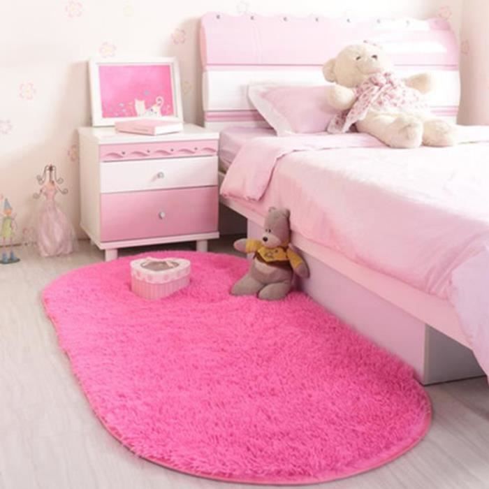 Tapis Salon Carpet Tapis Chambre Enfant Devant Lit Ovale Tapis Shaggy Yoga Moquette Anti Derapage Absorbant Velours 80 160cm Rose Achat Vente Tapis Cdiscount