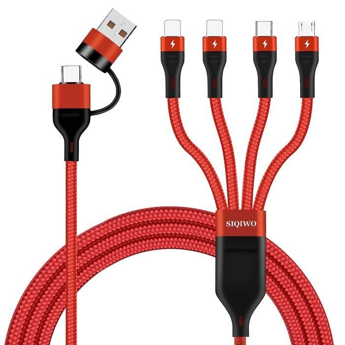 Câble Multi USB, 3 en 1 Multi Chargeur USB Câble en Nylon Tressé avec Micro  USB Type C Connecteurs - Rouge - KENUOS PRO - Cdiscount Téléphonie
