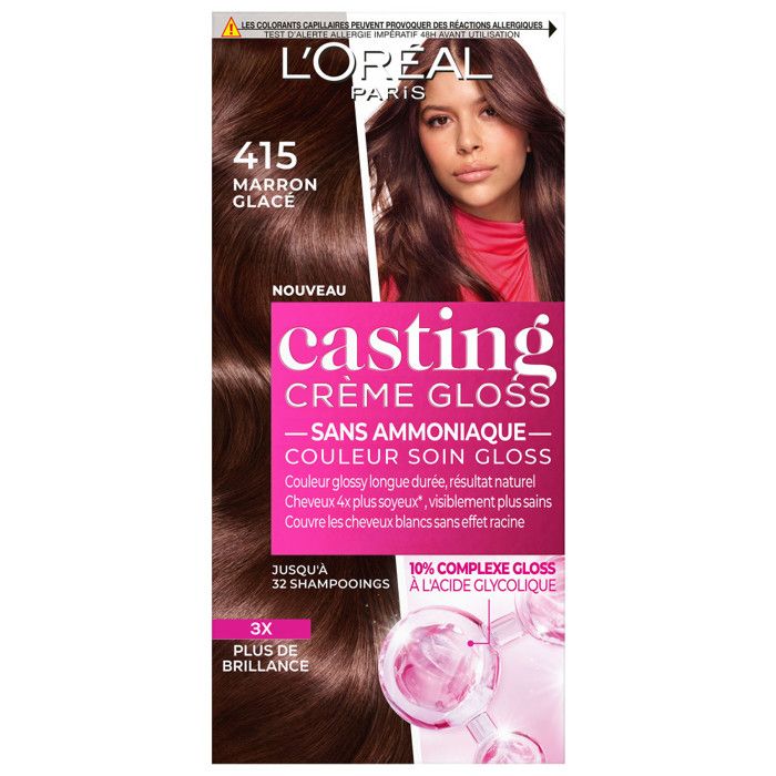 Лореаль глосс. L'Oreal casting Creme Gloss палитра. L’Oreal Paris casting Creme Gloss. Лореаль 415. Garnier casting Creme Gloss палитра.
