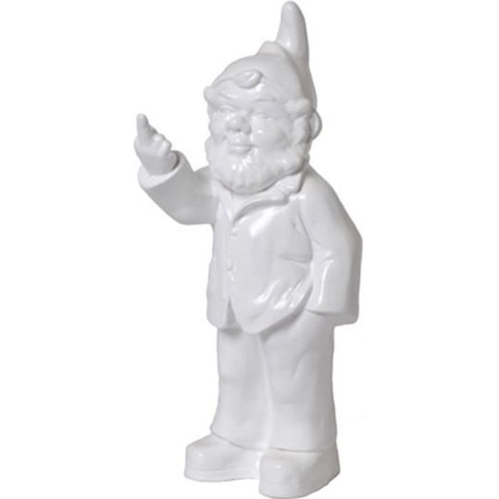 Statue En Resine Nain De Jardin Doigt D Honneur Blanc 33 Cm Achat Vente Statue Statuette Cdiscount