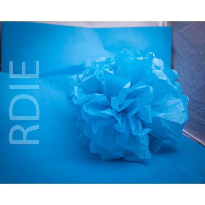 Papier De Soie Bleu Clair - Lot De 10 Feuilles 50x70 Cm - Pour Emballage Cadeau Et Loisirs Créatifs