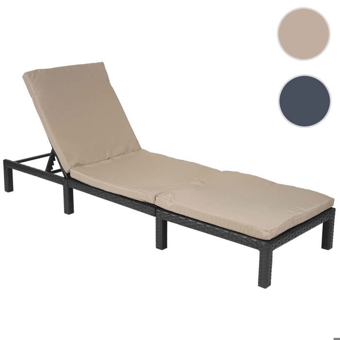 MCW Chaise longue MCW-A51 transat de jardin ~ Basic anthracite coussin crème MCW Chaise longue MCW-A51 transat de jardin ~ Basic anthracite coussin crème