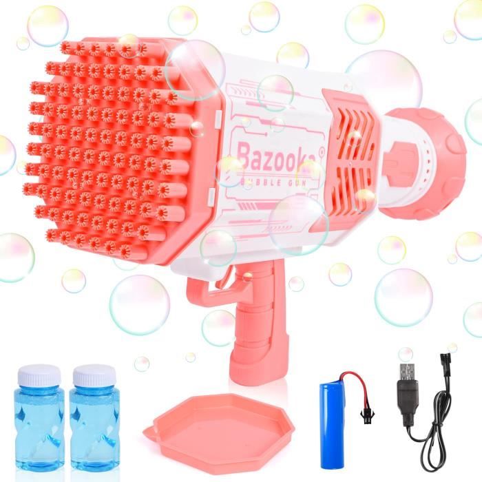 Machines à Bulles Gatling, 32 Trous Pistolets à Bulles Avec Liquide à Bulles Et Plateau, Machine