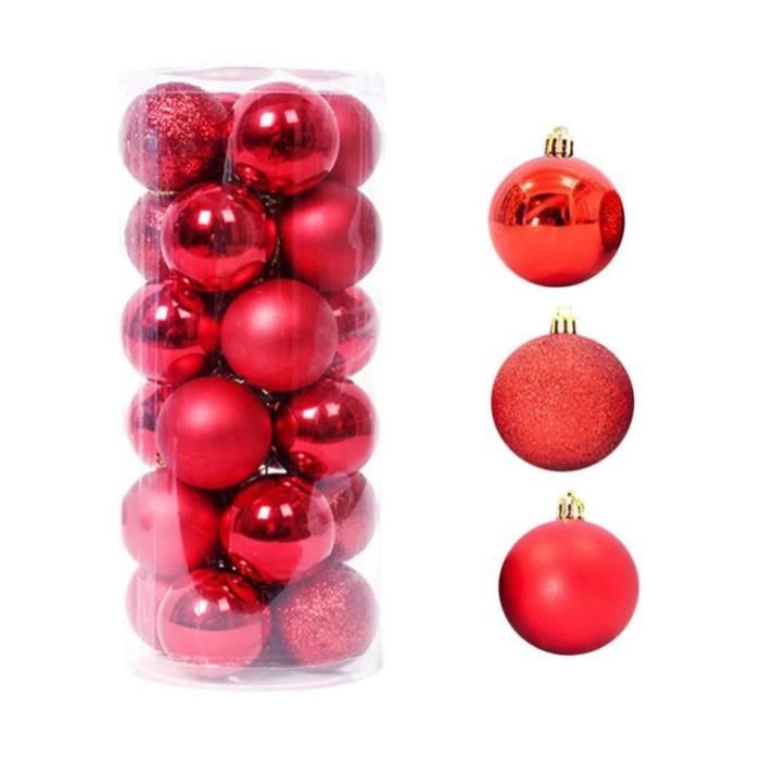 Lot de 24 boules de Noël incassables pour sapin de Noël