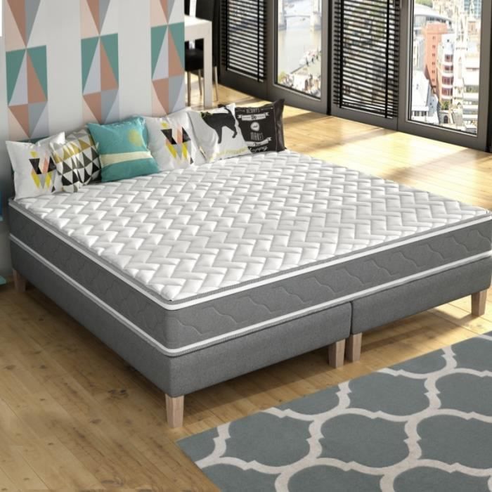 matelas de double face h2 h3 visco sence 160 x 200 cm memoire de forme ressorts ensaches 7 zones de confort achat vente matelas cdiscount