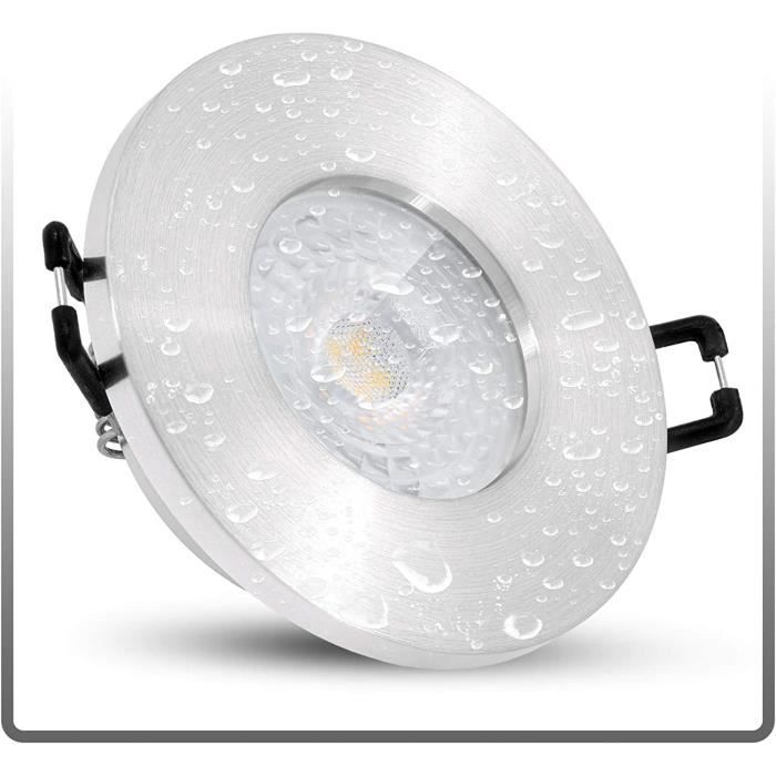 Spot LED encastrable plat IP65 pour salle de bain et douche avec module LED  5 W Blanc neutre 230 V D - Cdiscount Maison