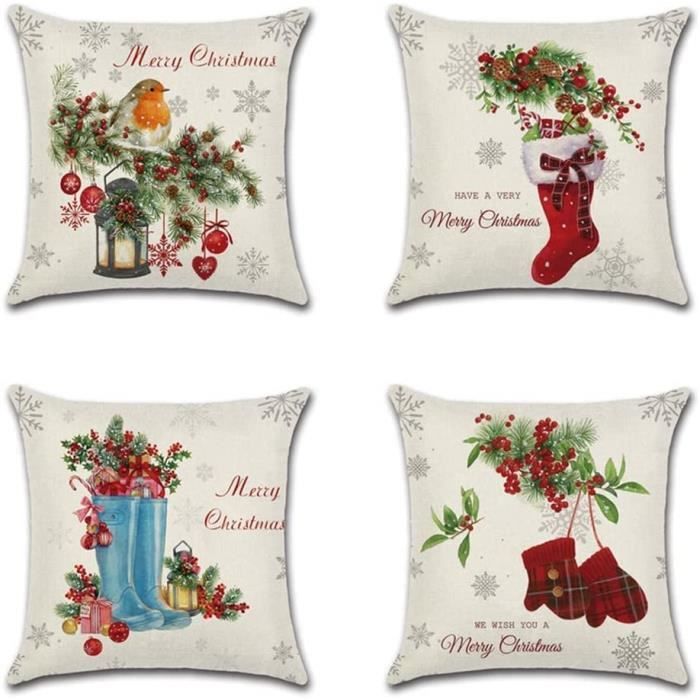 Housse de coussin imprimée en coton - Blanc/couronne de Noël - Home All | H&M FR Housse de coussin imprimée en coton - Blanc/couronne de Noël - Home All | H&M FR