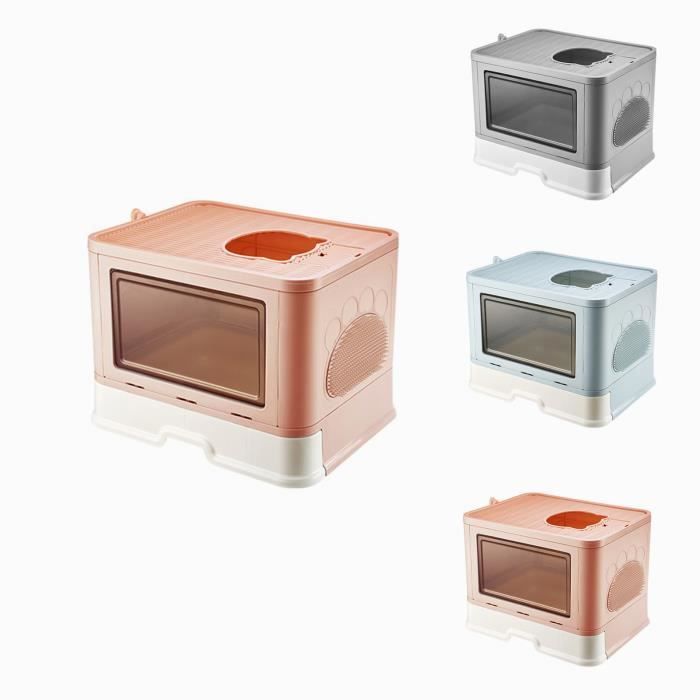 Comparer les prix de BELFOYER Bac A Litiere XXL - Maison de Toilette pliable - avec Pelle et Brosse - Rose - 50x40x37cm