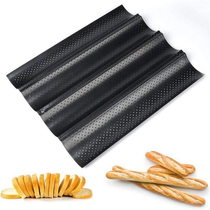 Lot De 2 Moules à Baguette En Silicone - 4 Et 9 Cavités, 33.5x23.5 Cm - Pour Four, Micro-ondes, Démoulage Facile
