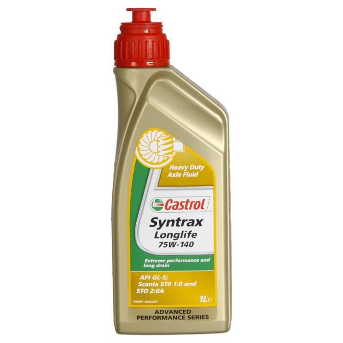 Huile pour transmissions Castrol Syntrax Longlife 75W140 1 Litres