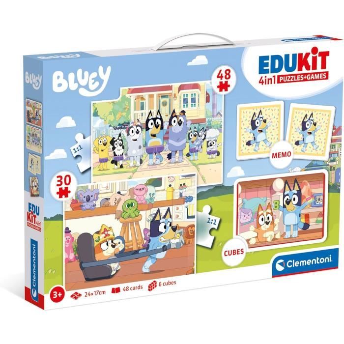 18320 - Edukit 4 En 1 - Bluey - Set De Jeux De Société (Mémo, Puzzle 30 ...
