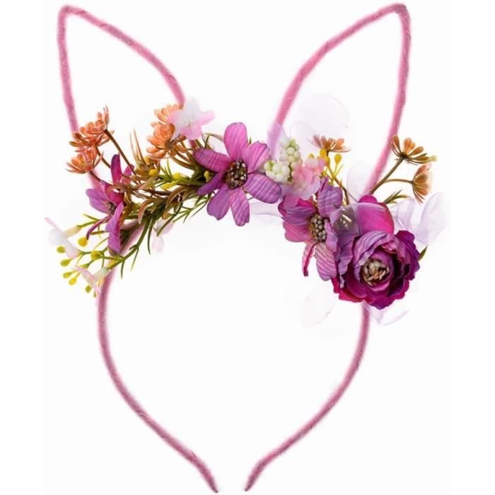 Serre-tête Oreilles De Lapin En Peluche Abeillo – Rose Et Blanc, Pliable, Pour Pâques, Cosplay Et Anniversaire – Enfant Et Adulte !