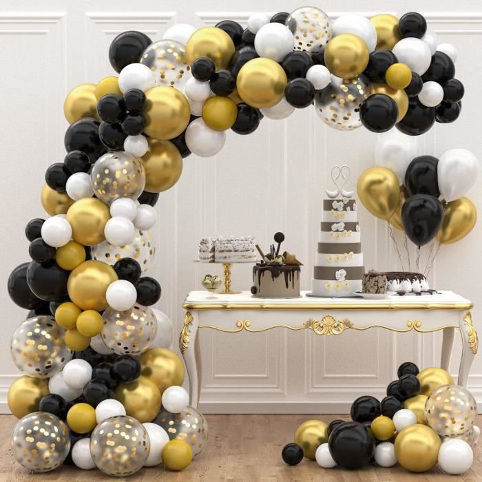 Lot De 60 Ballons à Paillettes/confettis + 10 Sifflets - Pour Décoration Anniversaire, Mariage, Fête - 9