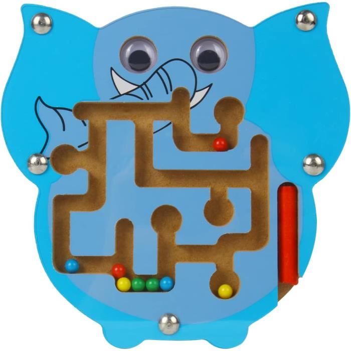 WOODENFUN Labirinto Magnetico A Colori E Numeri, Montessori In Legno, Per Imparare A Contare Puzzle Per Bambini Dai 3 Ai 5 Anni