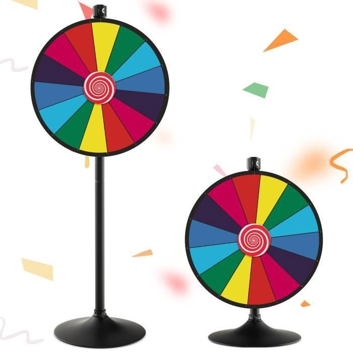 Roue De La Fortune Géante 60 Cm - Hauteur Réglable Avec Marqueur Effaçable Pour Tirages Au Sort, Fêtes Et événements