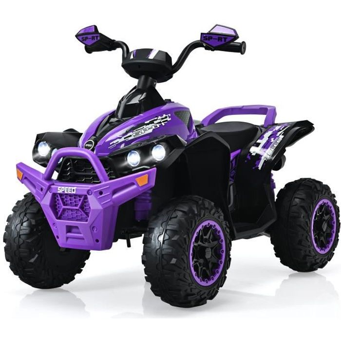 Quad Electrique pour Enfants 12V7Ah - COSTWAY - Violet - 3-4 km/h - 35kg