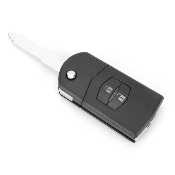 Clé De Voiture 2 Boutons Télécommande auto pour voiture avec coque de  protection pour porte-clés