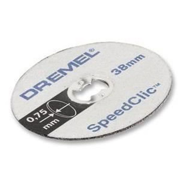 Dremel 2615S476JB SC476 Lot de 5 Disques Découpe, Diamètre 38 mm - Accessoires SpeedClic pour Découper - Tronçonner Plastiques et