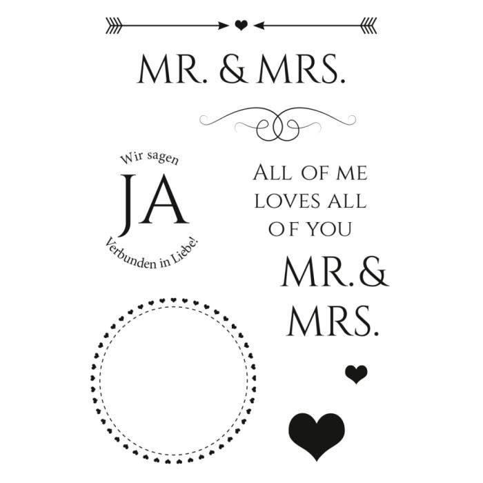 Tampons Clear Stamps "Mr. & Mrs. Cdiscount BeauxArts et Loisirs créatifs