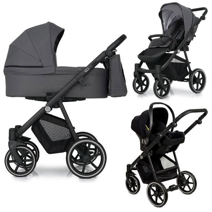EQ Trio Poussette urbaine 3en1 Landau poussette siege auto i Size Groupe 0 De 0 15Kg Gris