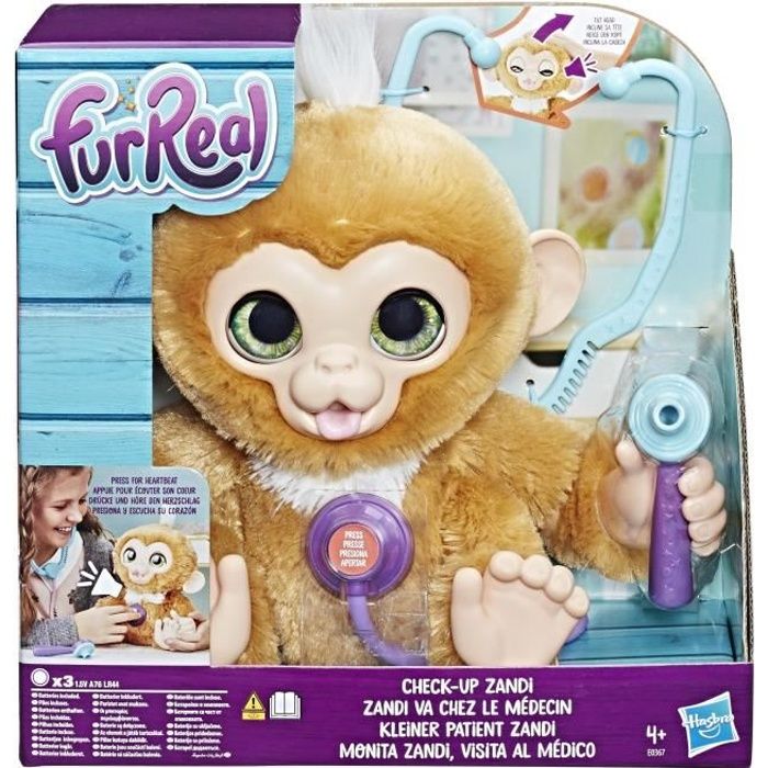 FurReal Friends - Peluche interactive Zandi, Le Bébé Singe Va chez Le  Médecin - English version - Cdiscount Jeux - Jouets