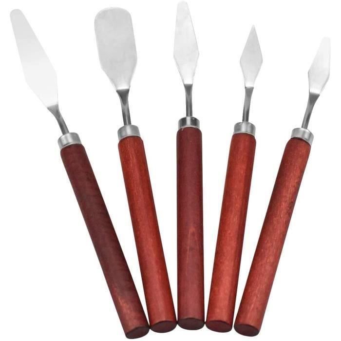 3PCS Couteau à palette Peinture À L'huile en Acier Inoxydable, Peinture  Grattoir, Palette Couteaux Set