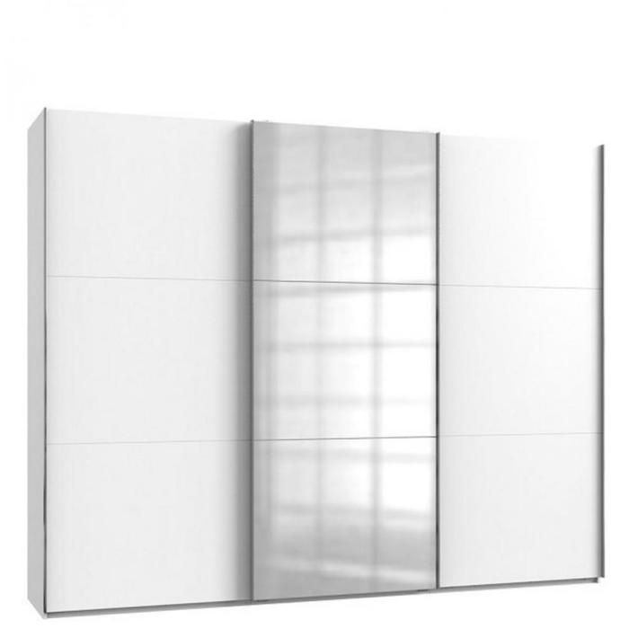 Armoire coulissante LISBETH 2 portes blanc 1 miroir 300 x 236 cm HT