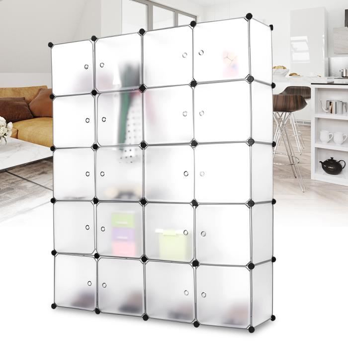 Langria 20 Cube Penderie Armoire Etageres Modulable Plastique