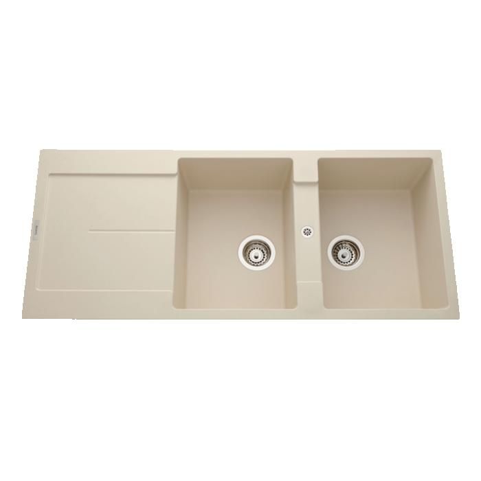Évier granit beige Luisina TAM TAM 2 bacs 1 égouttoir 500x1160 Évier granit beige Luisina TAM TAM 2 bacs 1 égouttoir 500x1160