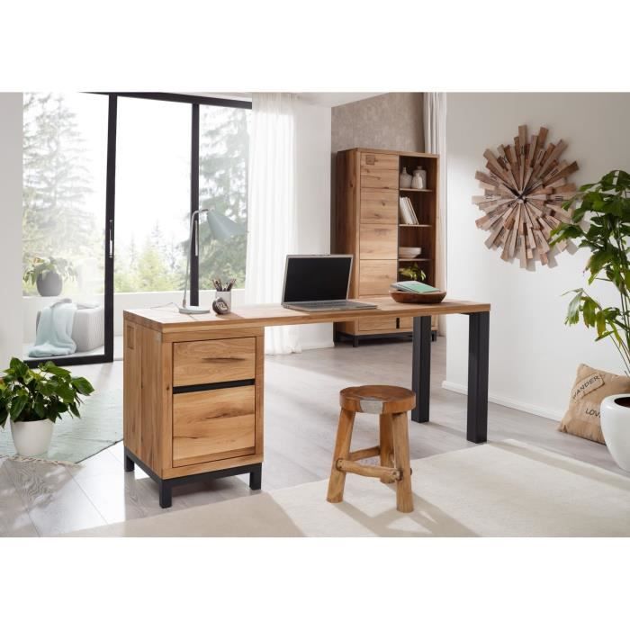 Bureau Bois Massif De Chene Sauvage Huile Bois Naturel Villanders 145 Achat Vente Table Basse Bureau Chene Sauvage Huile Cdiscount