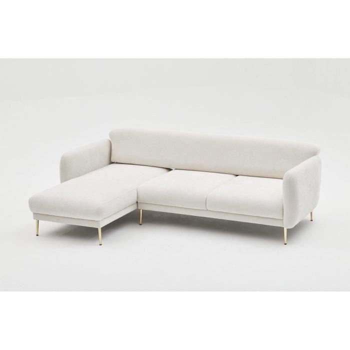 Canapé d'angle Noir Tissu Moderne Confort