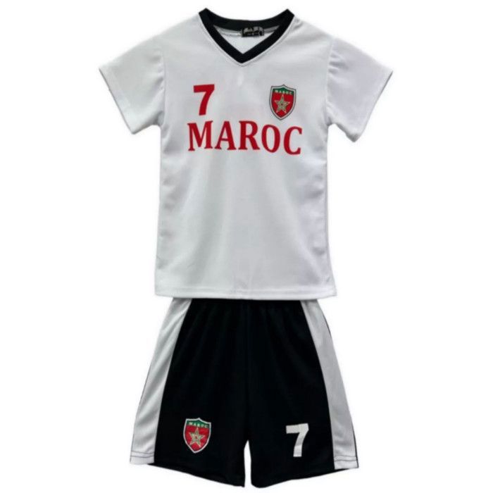 Ensemble de foot maillot et short Maroc blanc enfant