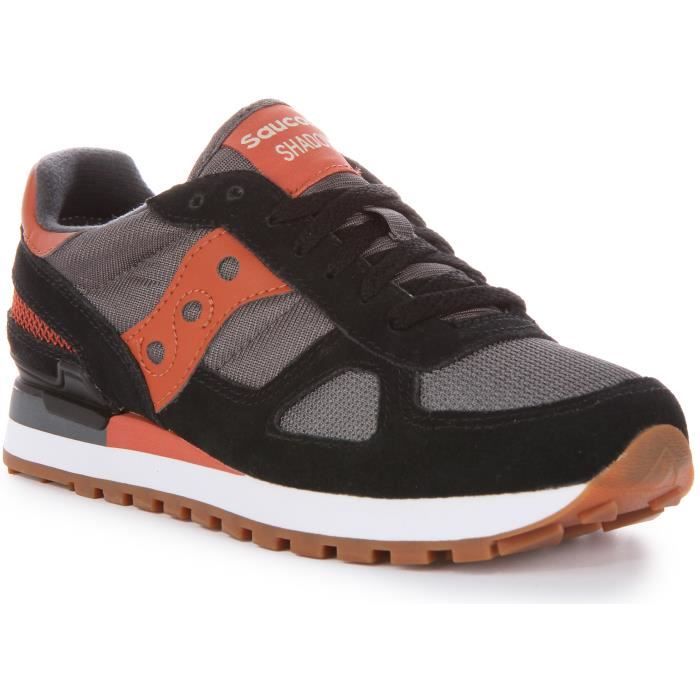 Baskets Saucony Shadow Original Homme Noir Gris Daim et Maille