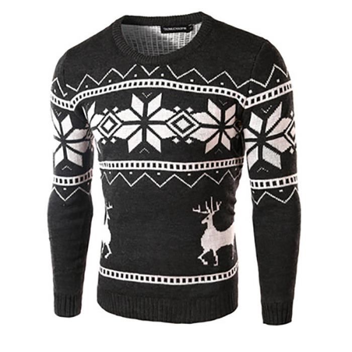De noël Pull hiver homme P XS Gris-marron - Cdiscount Prêt-à-Porter