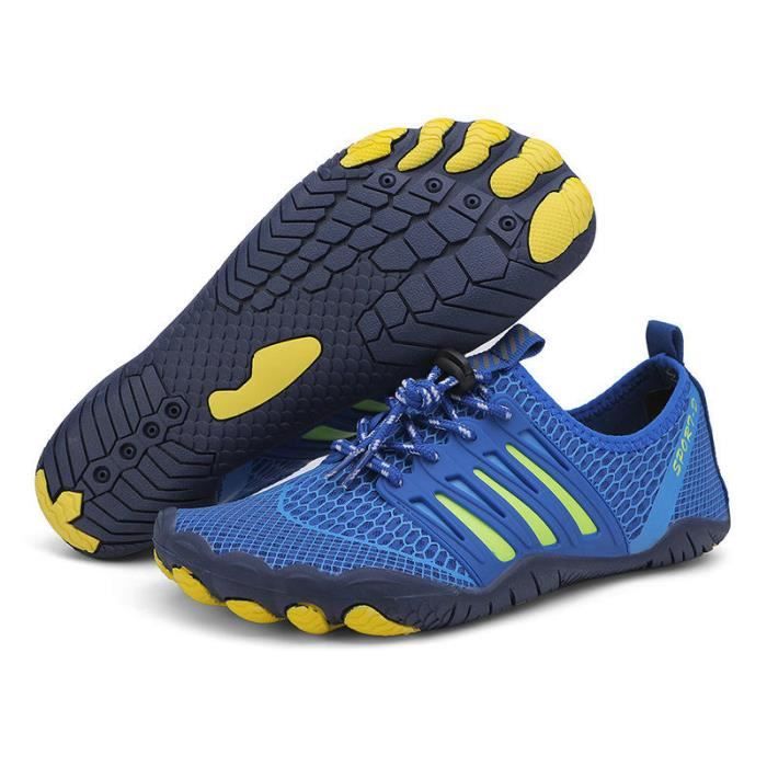 Chaussures Minimaliste Fitness Jogging Multisports Gym Trail Barefoot Shoes INSFITY Adulte Bleu