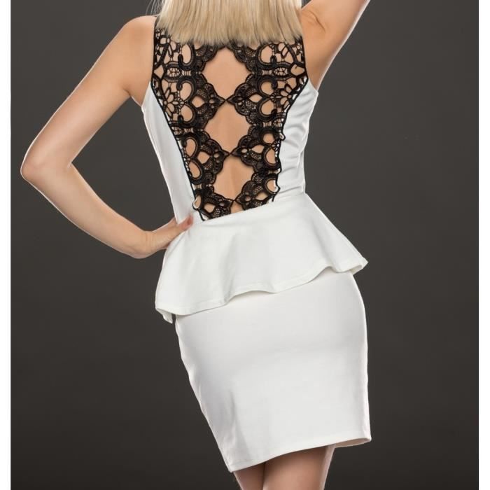 robe blanche dos dentelle