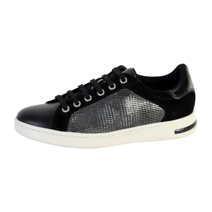 Basket Geox D Jaysen A Femme Gun Black Version basse Gun black Cdiscount Chaussures