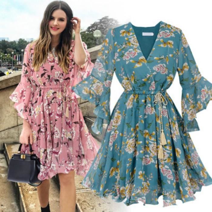 Robe mousseline courte shop avec manche