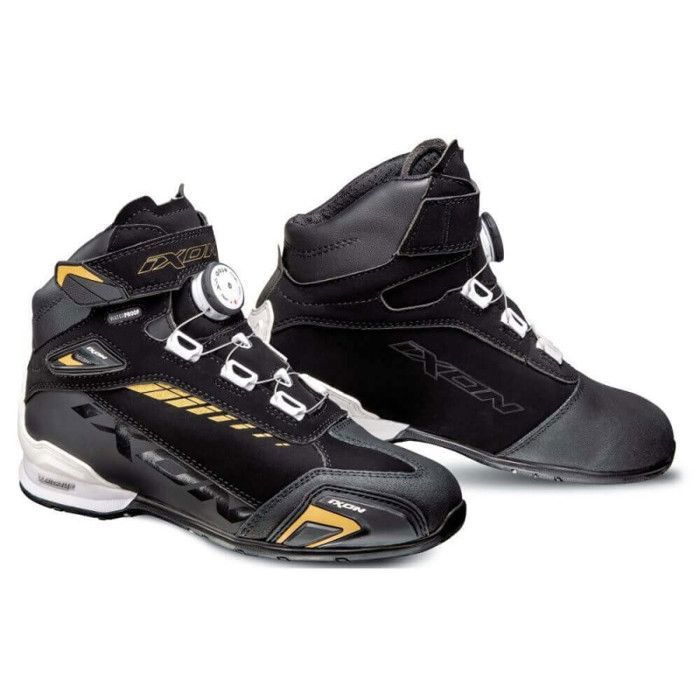 Chaussures moto femme Ixon bull waterproof noir blanc or 37