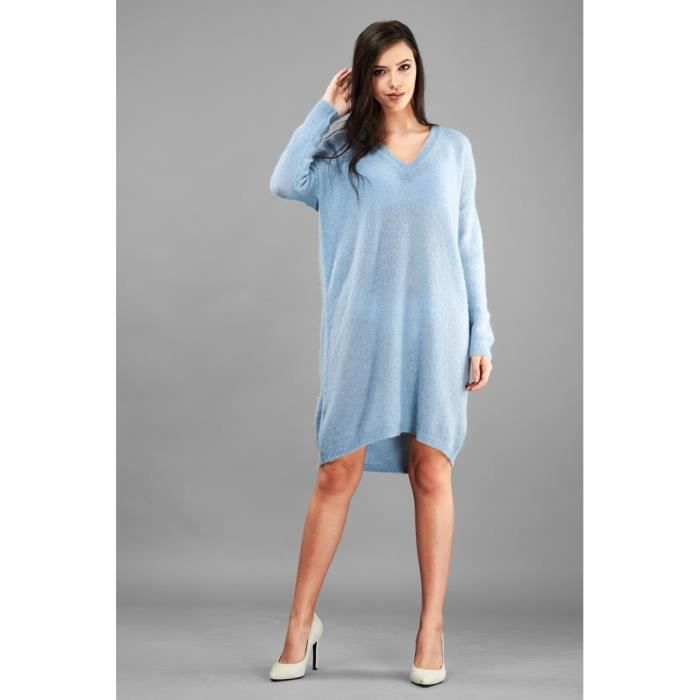 Cashmere Robe Blue ROBE LONGUE ABSOLUT CASHMERE Blue ciel - Cdiscount Prêt-à-Porter