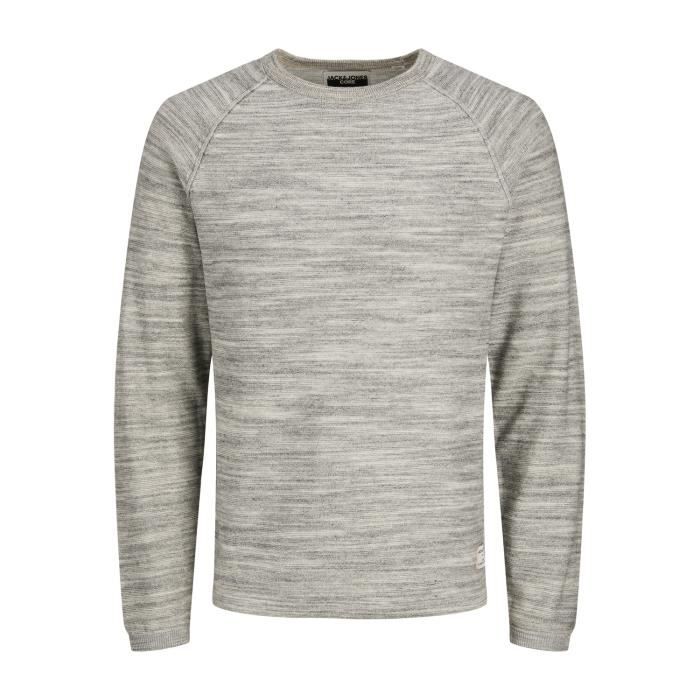Pullover col rond Jack & Jones Berg - light grey melange - M Light grey ...