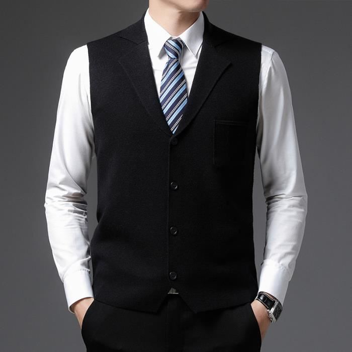 Gilet costume best sale noir homme