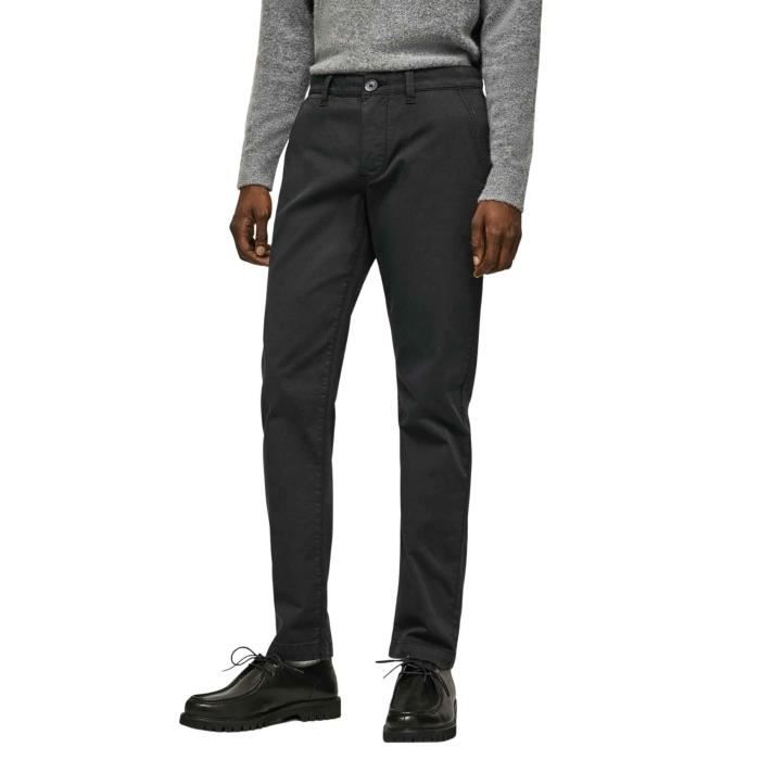 Pantalon Pepe Jeans Charly Slim Homme Noir PEPE JEANS Taille basse Pantalon chino Noir Cdiscount Pret a Porter