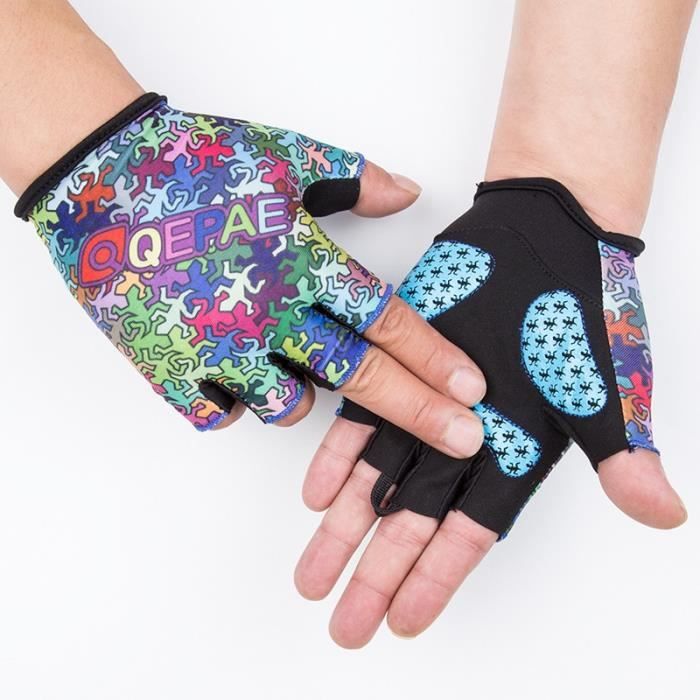 Gants Cyclisme Demi-doigts FDX - Paume Gel Rembourrée, Tissu Respirant, Bande Velcro - VTT, Route, Fitness - 5
