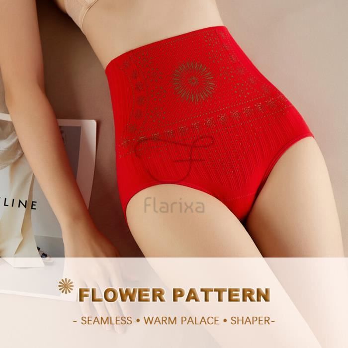 Culotte slip culotte sans couture pour femme taille haute ventre plat sous vetement modelant le corps confort Red Flowers Blanc Cdiscount Pret a Porter