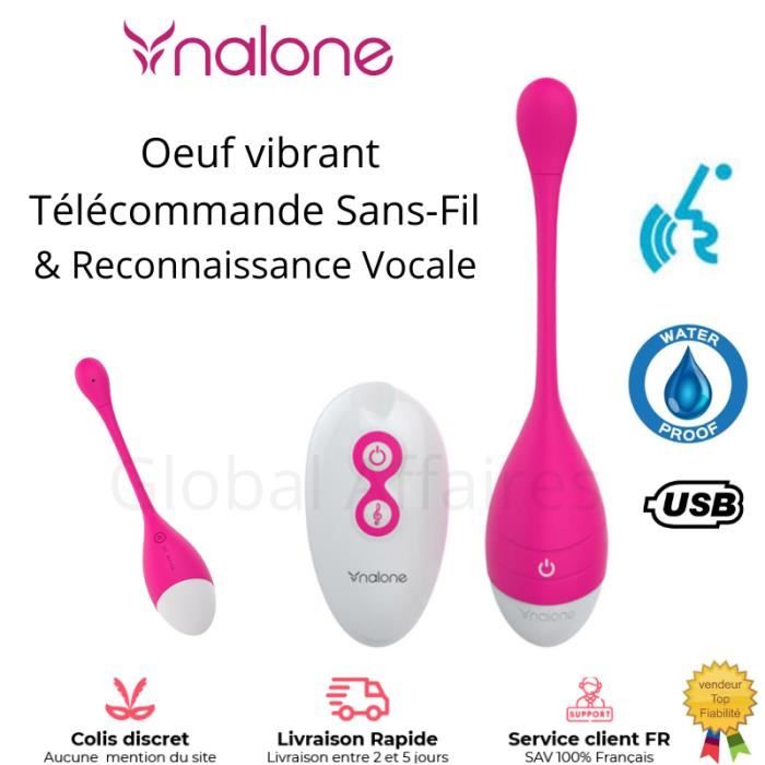 Œuf Vibrant Avec Télécommande Sans Fil - Sex Toy Pour Femme - Silicone Rose - Imperméable USB - Neuf