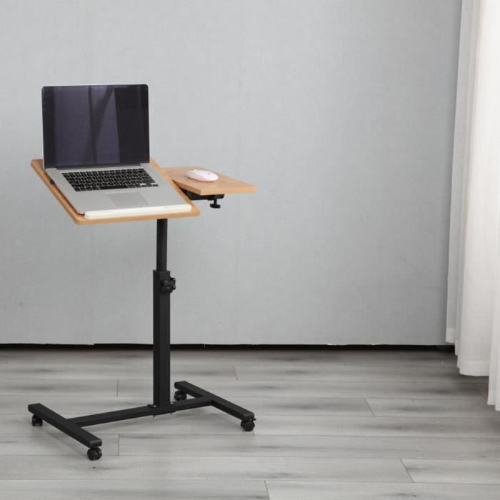 KEDIA. Table d'appoint réglable en hauteur pour ordinateur portable avec 4 roulettes pour canapé, chambre, bureau, 56.5*37*/95cm - Maison KEDIA. Table d'appoint réglable en hauteur pour ordinateur portable avec 4 roulettes pour canapé, chambre, bureau, 56.5*37*/95cm - Maison