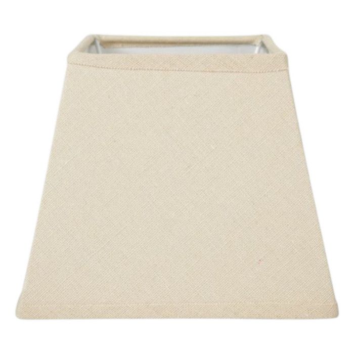 Abat-jour - Carré - Beige - Pour lampe - Base 14 cm - Culot E14